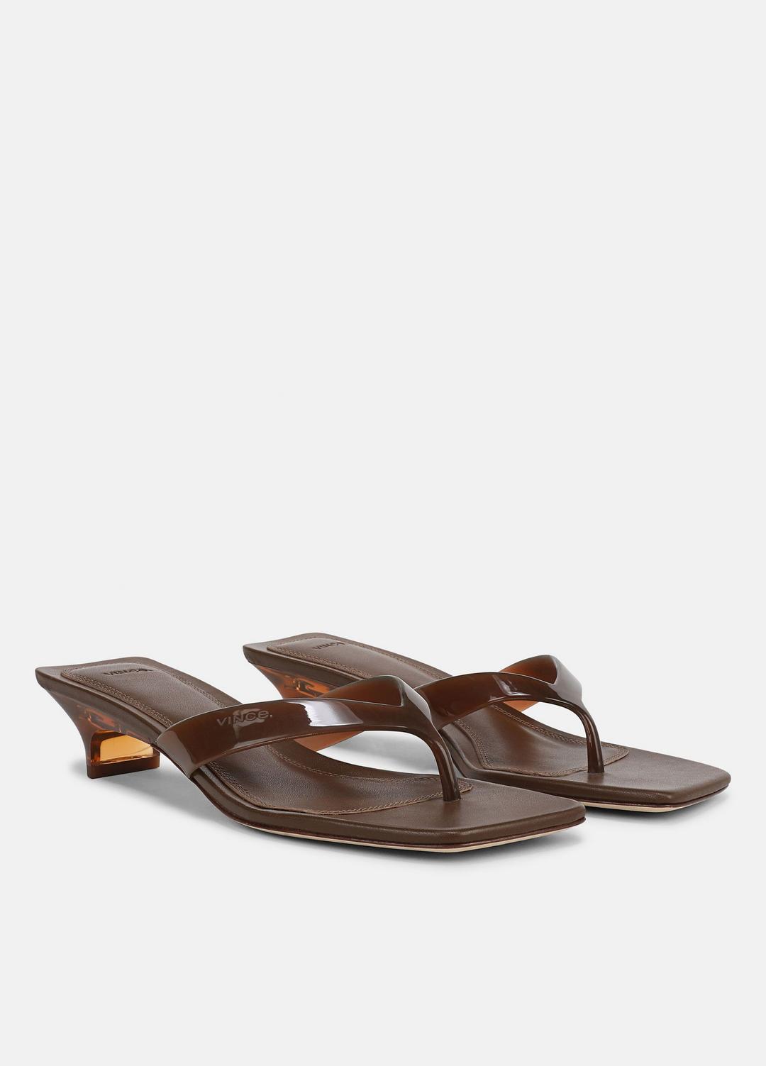 San Juan Jelly Heeled Thong Sandal in Sandals SADDLE | VINCE Women