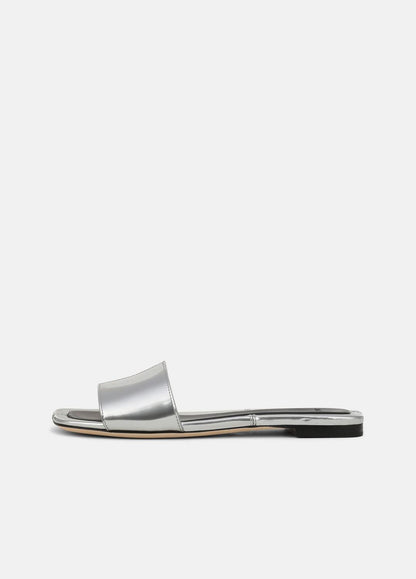Valeria Metallic Leather Slide Sandal in Sandals SILVER | VINCE Women