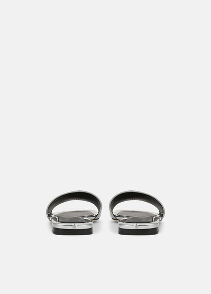 Valeria Metallic Leather Slide Sandal in Sandals SILVER | VINCE Women