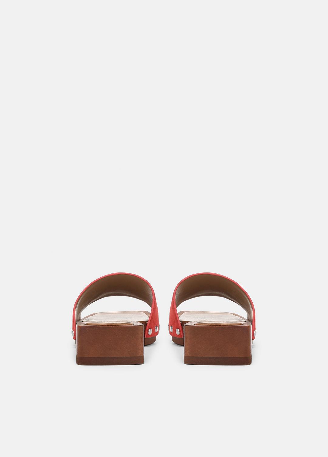 Barbara Leather Slide Sandal in Sandals POPPY RED | VINCE Women