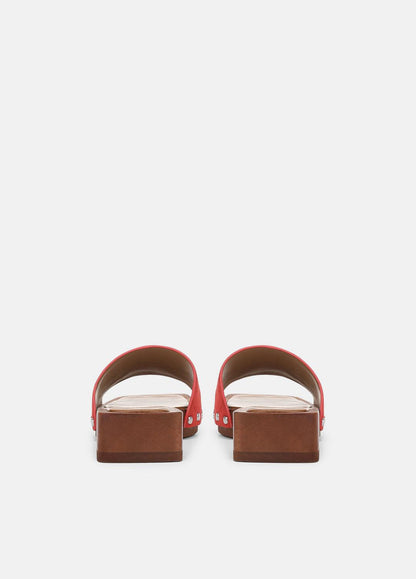 Barbara Leather Slide Sandal in Sandals POPPY RED | VINCE Women