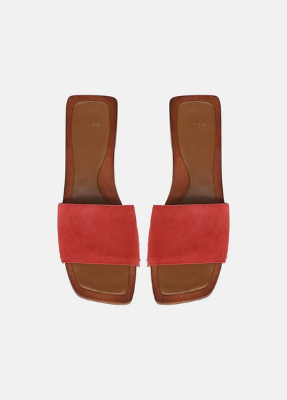 Barbara Leather Slide Sandal in Sandals POPPY RED | VINCE Women