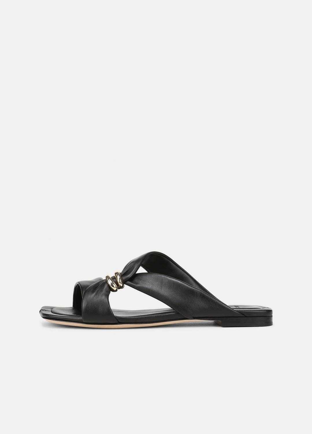 Vilma Leather Slide Sandal in Sandals BLACK | VINCE Women