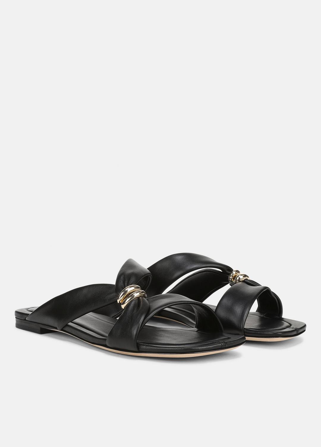 Vilma Leather Slide Sandal in Sandals BLACK | VINCE Women