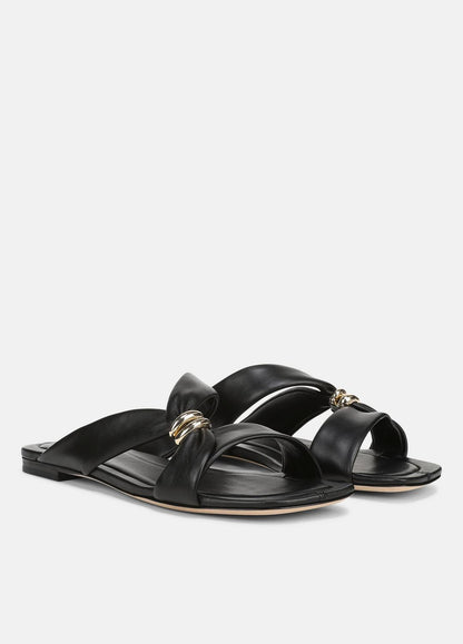 Vilma Leather Slide Sandal in Sandals BLACK | VINCE Women