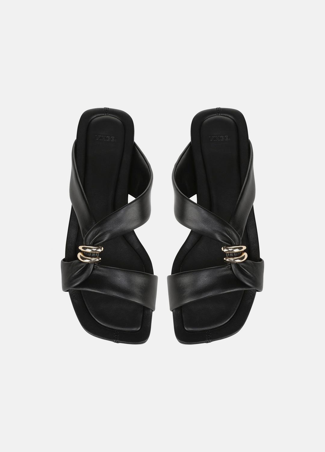 Vilma Leather Slide Sandal in Sandals BLACK | VINCE Women