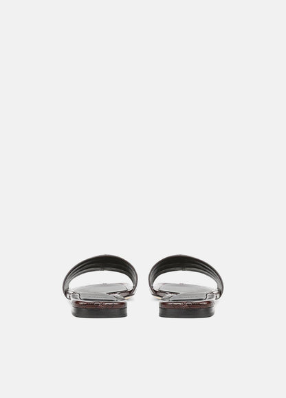 Valeria Croc-Embossed Leather Slide Sandal in Sandals CACAO BROWN | VINCE Women