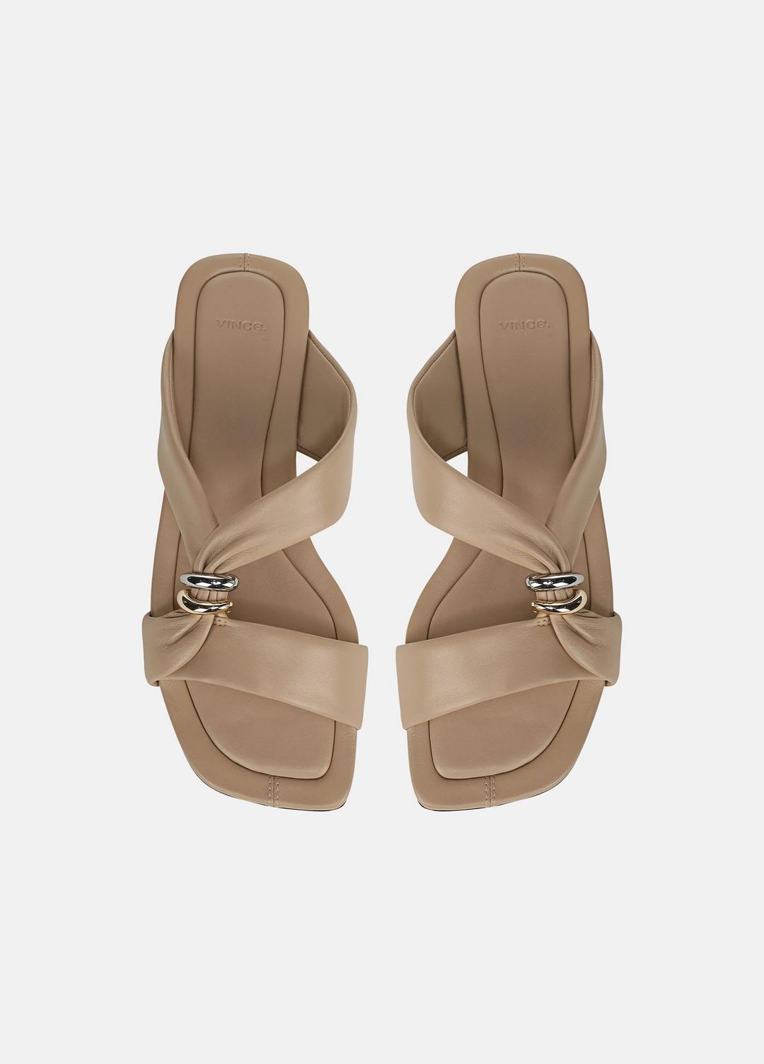 Vilma Leather Slide Sandal in Sandals WARM ALMOND | VINCE Women