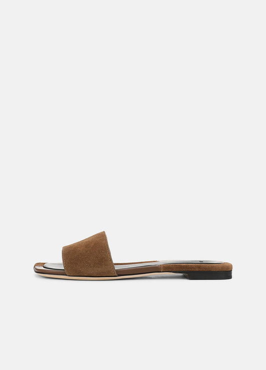 Valeria Leather & Suede Slide Sandal in Sandals CEDAR BROWN/ELMWOOD | VINCE Women