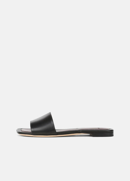 Valeria Leather Slide Sandal in Sandals BLACK | VINCE Women