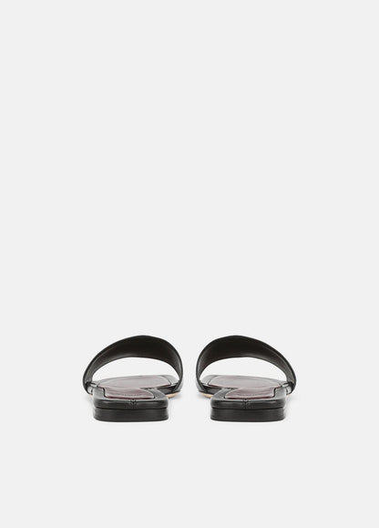 Valeria Leather Slide Sandal in Sandals BLACK | VINCE Women