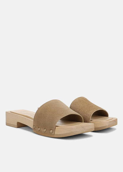 Barbara Suede Slide Sandal in Sandals WHEAT | VINCE Women