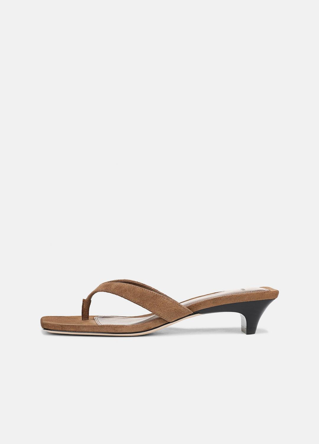 San Juan Suede Heeled Thong Sandal in Sandals ELMWOOD | VINCE Women