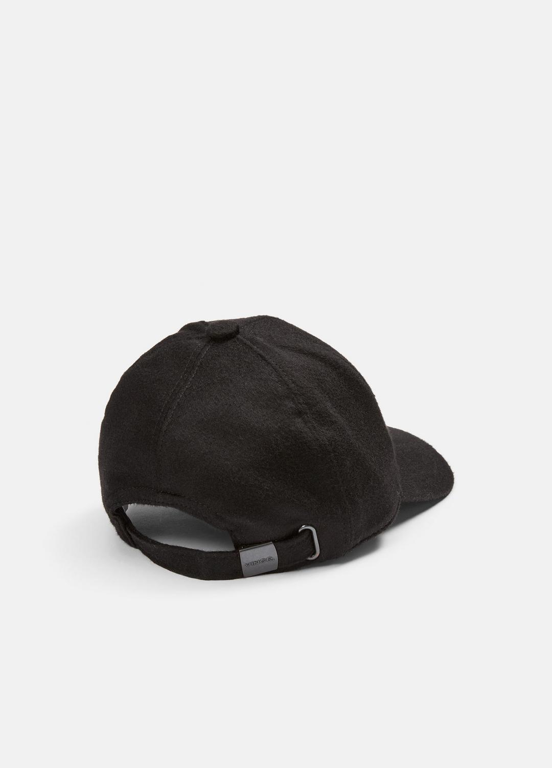 Leather-Trim Cashmere Baseball Cap in Scarves & Hats BLACK | VINCE Women