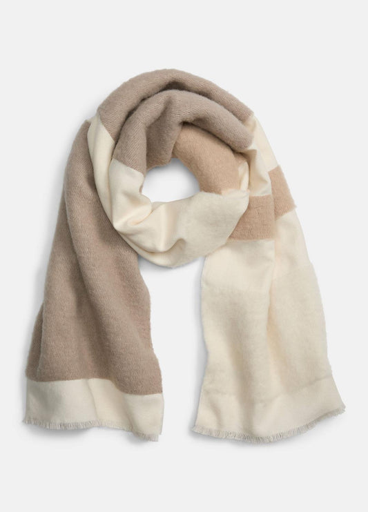Brushed Alpaca-Blend Colorblock Scarf in Scarves & Hats TAUPE | VINCE Women