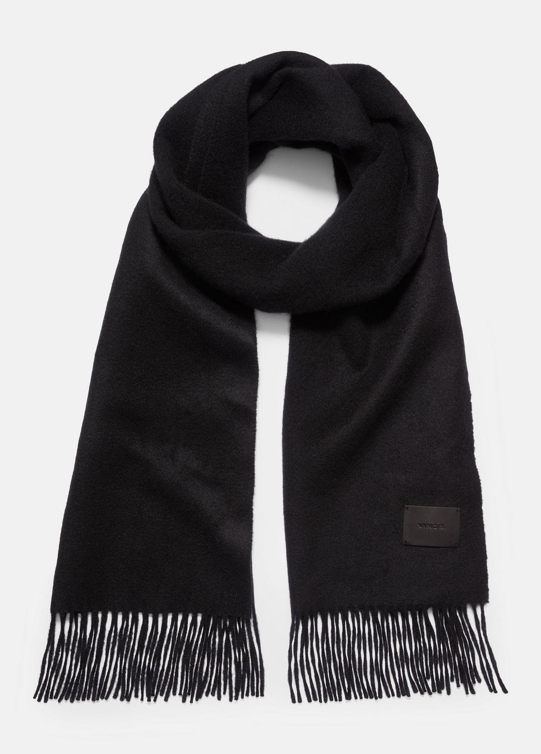Double-Face Cashmere Scarf in Scarves & Hats BLACK | VINCE Women