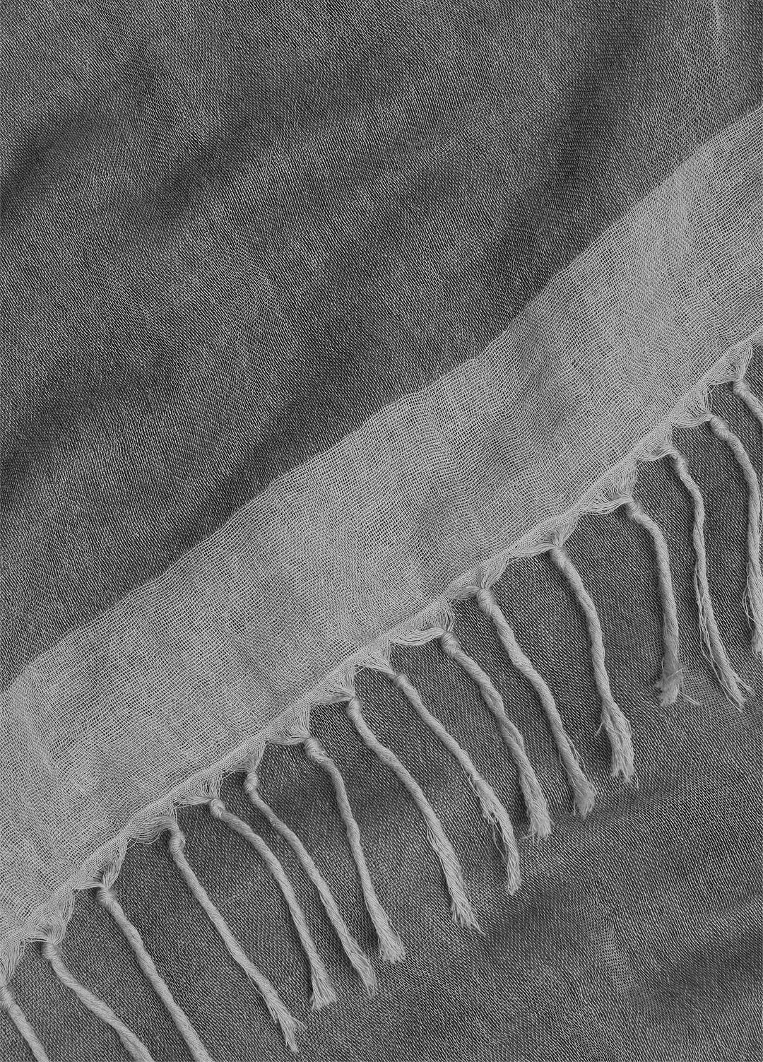 Border-Stripe Cotton Scarf in Scarves & Hats SEA STONE/DARK SEA STONE | VINCE Women