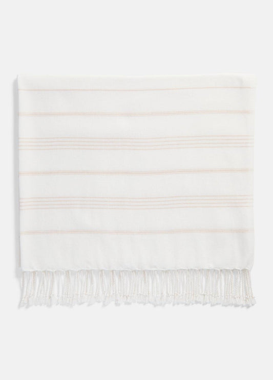 Stripe Cotton-Cashmere Wrap in Scarves & Hats WHITE/TUSK | VINCE Women