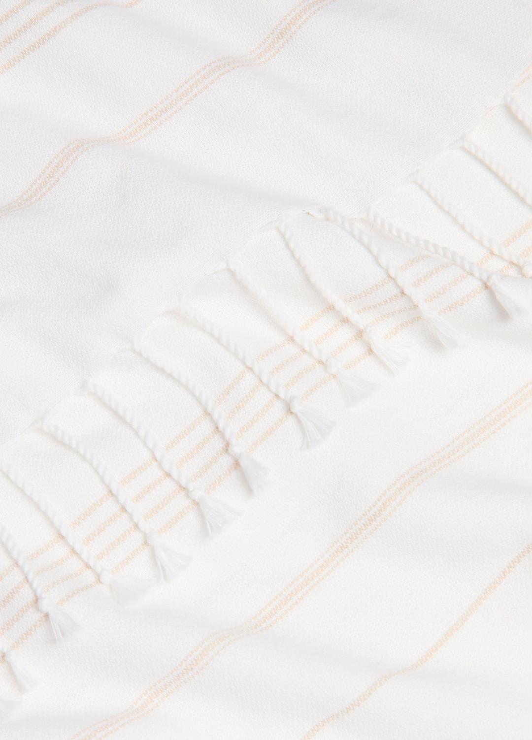 Stripe Cotton-Cashmere Wrap in Scarves & Hats WHITE/TUSK | VINCE Women