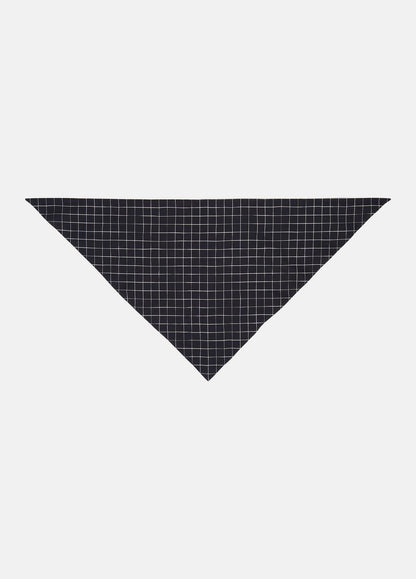Trellis Plaid Cotton-Blend Headkerchief in Scarves & Hats BLACK/CREAM | VINCE Women