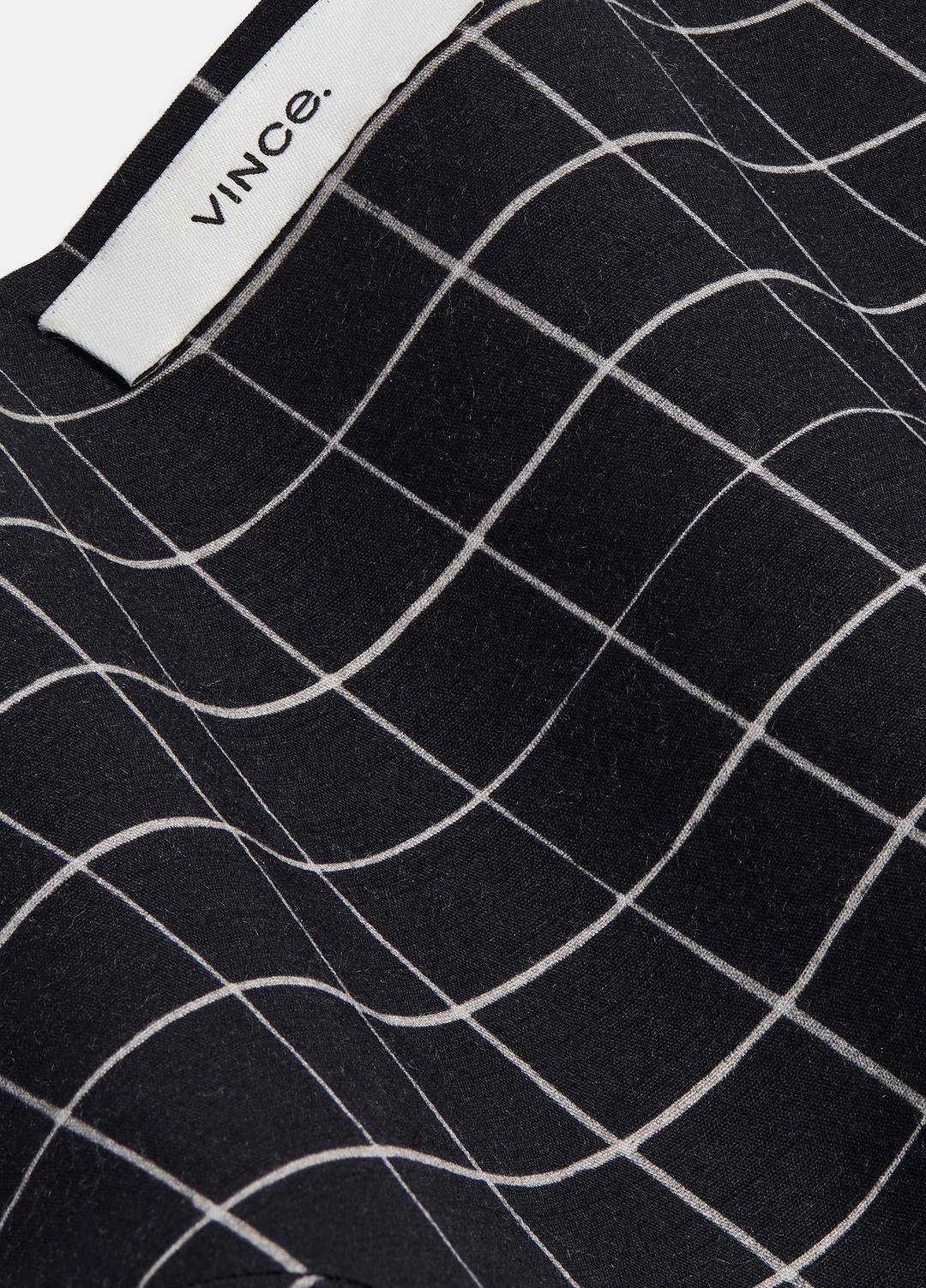 Trellis Plaid Cotton-Blend Headkerchief in Scarves & Hats BLACK/CREAM | VINCE Women