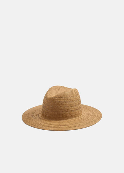 Herringbone-Weave Straw Panama Hat in Scarves & Hats CAMEL | VINCE Women