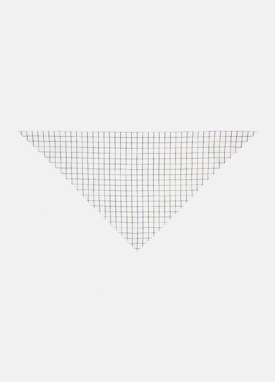 Trellis Plaid Cotton-Blend Headkerchief in Scarves & Hats OFF WHITE/NAVY | VINCE Women