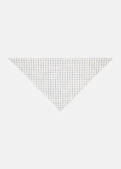Trellis Plaid Cotton-Blend Headkerchief in Scarves & Hats OFF WHITE/NAVY | VINCE Women