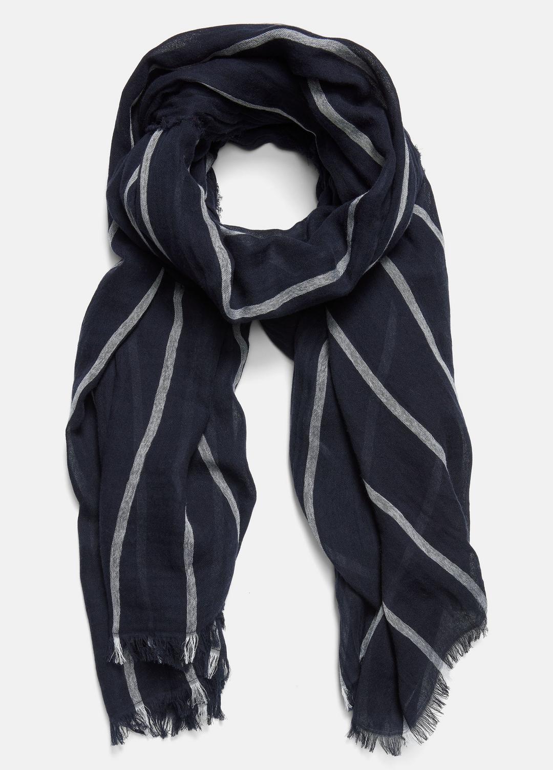 Cotton Gauze Awning Stripe Scarf in Scarves & Hats COASTAL BLUE/OPTIC WHITE | VINCE Women