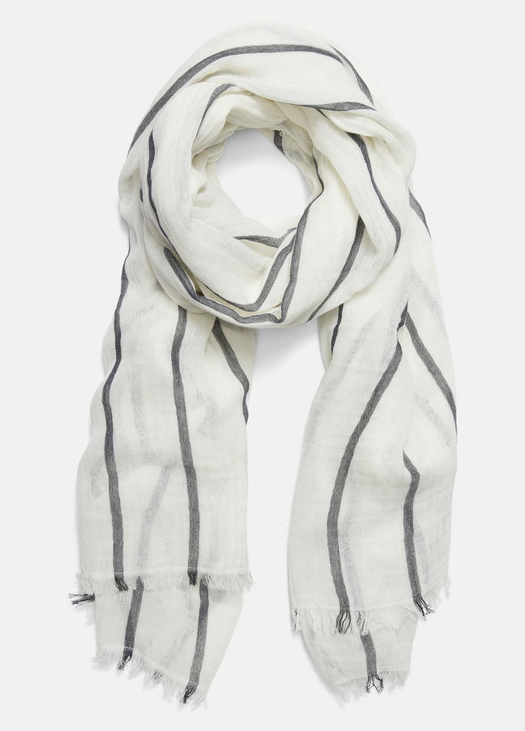 Cotton Gauze Awning Stripe Scarf in Scarves & Hats PAPYRUS/COASTAL BLUE | VINCE Women