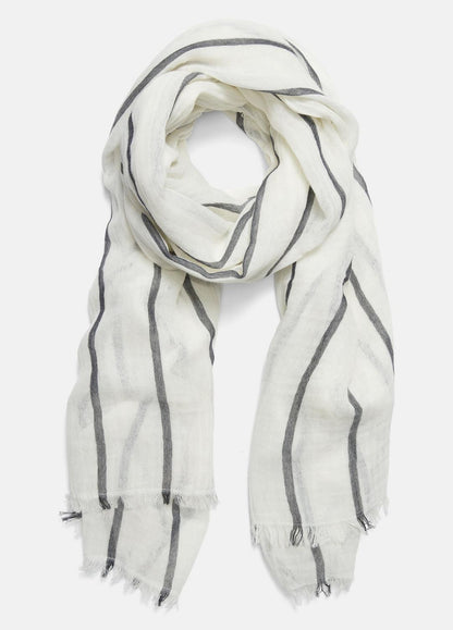 Cotton Gauze Awning Stripe Scarf in Scarves & Hats PAPYRUS/COASTAL BLUE | VINCE Women
