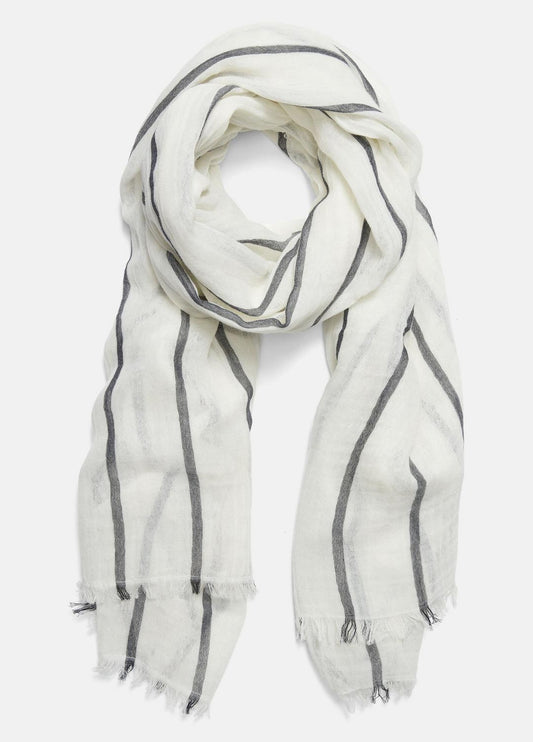 Cotton Gauze Awning Stripe Scarf in Scarves & Hats PAPYRUS/COASTAL BLUE | VINCE Women