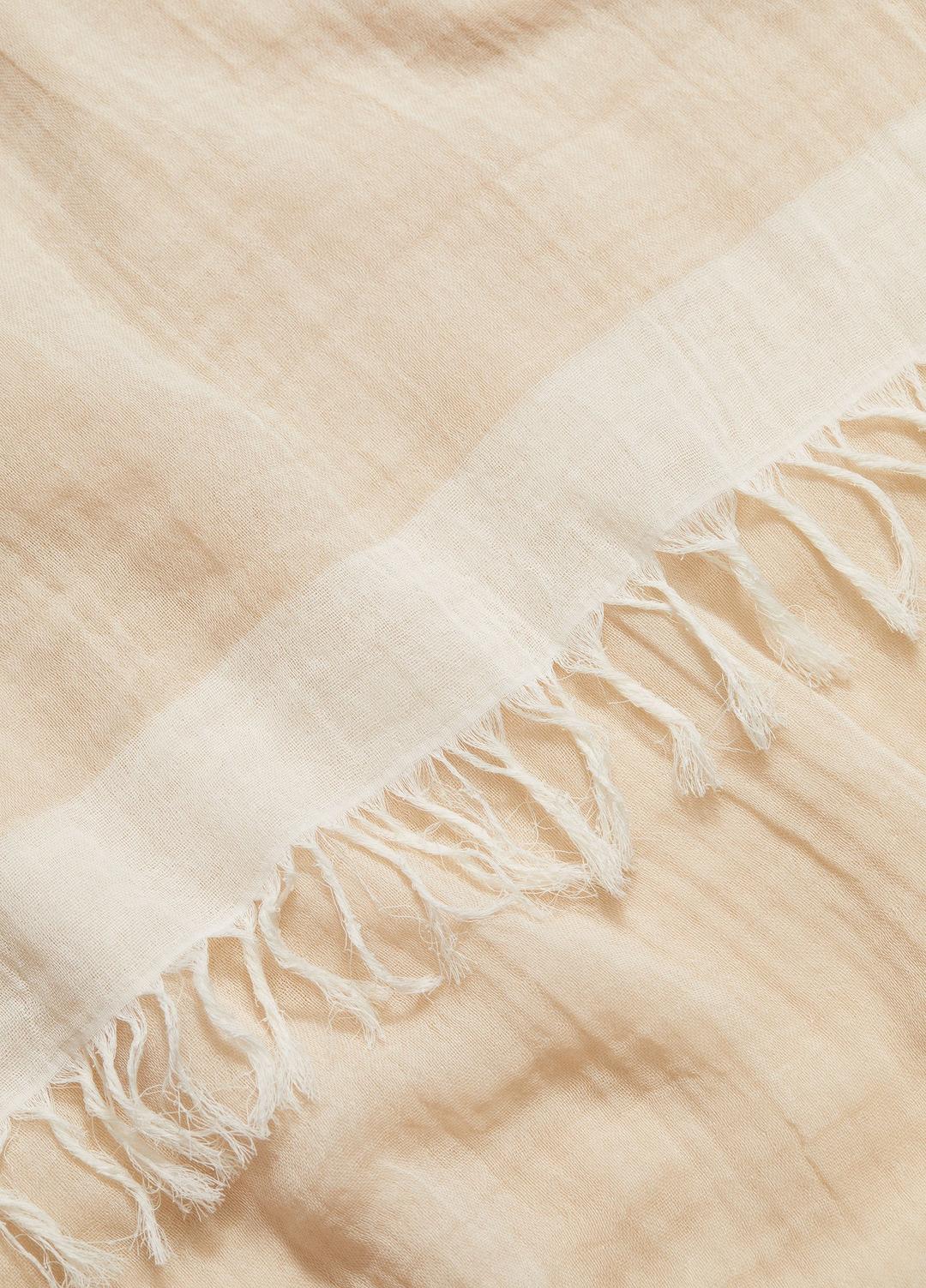 Border-Stripe Cotton Scarf in Scarves & Hats OPTIC WHITE/WHITE OAK | VINCE Women