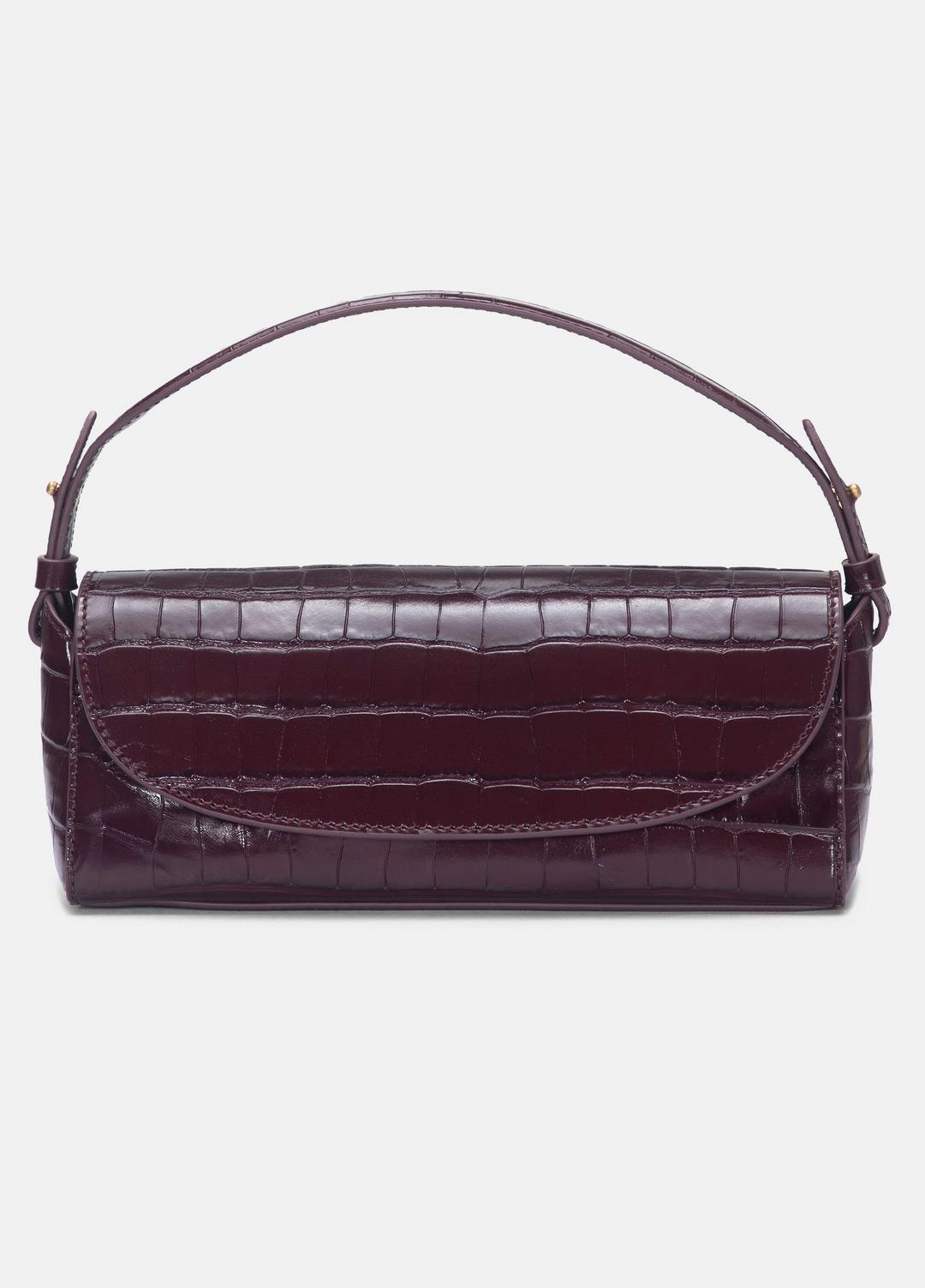 Sabrina Croc-Embossed Leather Mini Top-Handle Bag in Handbags BORDEAUX | VINCE Women