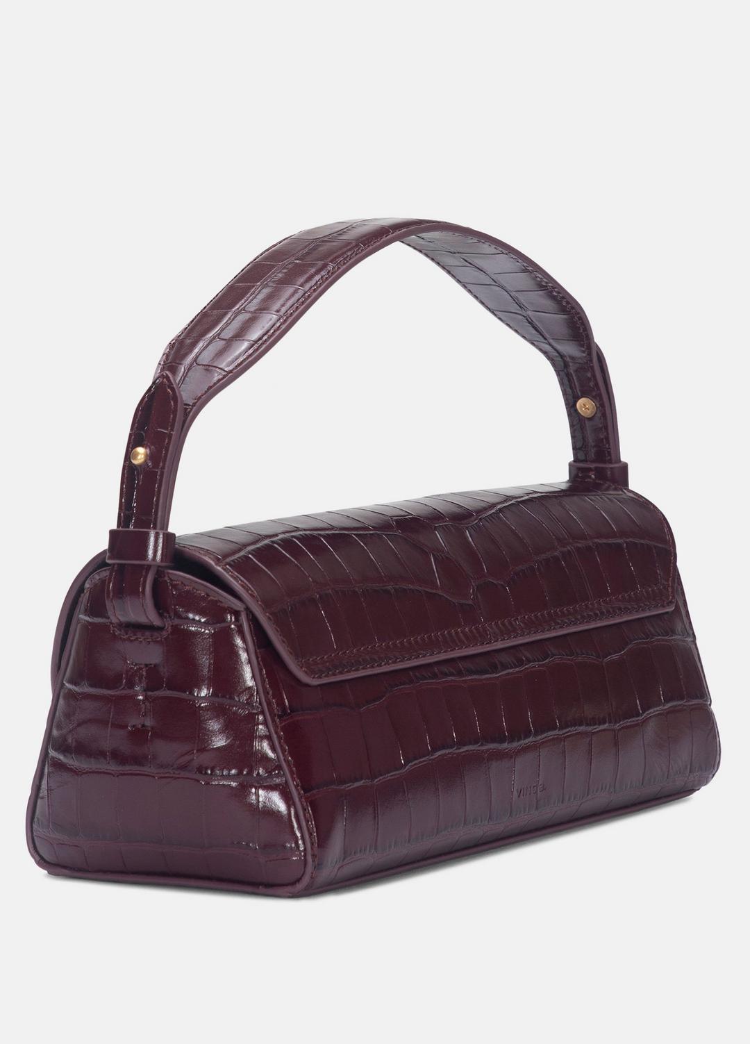 Sabrina Croc-Embossed Leather Mini Top-Handle Bag in Handbags BORDEAUX | VINCE Women
