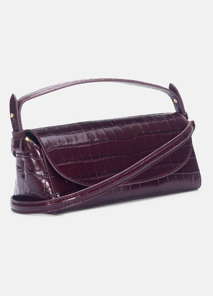 Sabrina Croc-Embossed Leather Mini Top-Handle Bag in Handbags BORDEAUX | VINCE Women