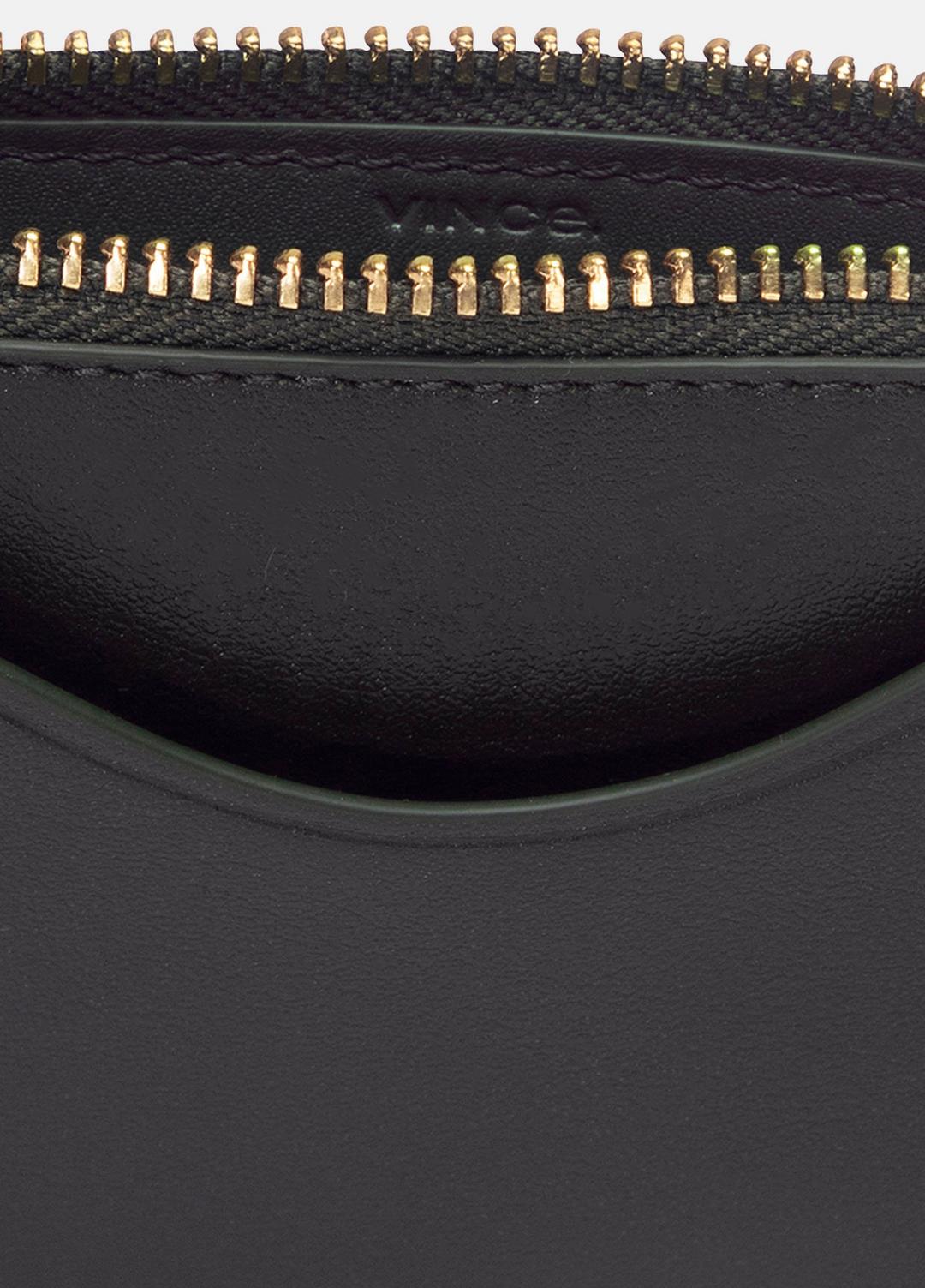 Leather Zip-Top Card Case in Handbags CACAO | VINCE Women