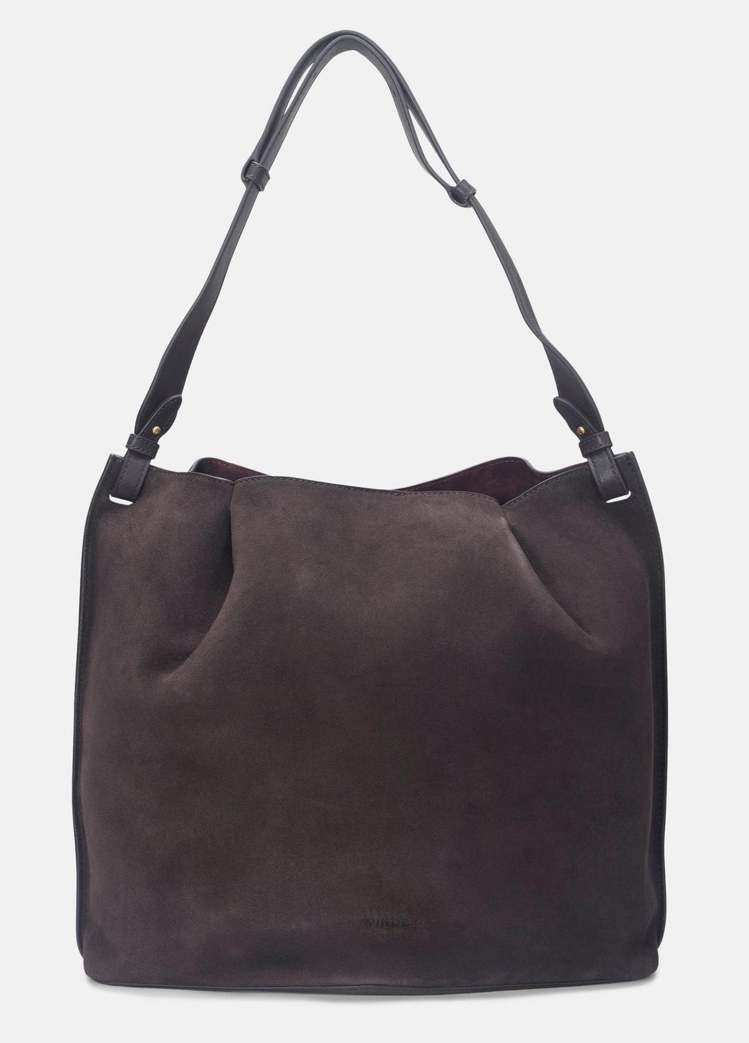 Ava Leather Bucket Bag in Handbags CACAO | VINCE Women