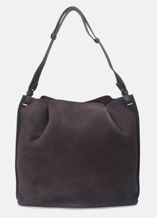 Ava Leather Bucket Bag in Handbags CACAO | VINCE Women