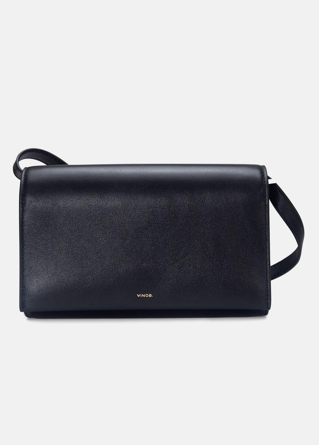 Leather Crossbody Wallet in Handbags BLACK | VINCE Women