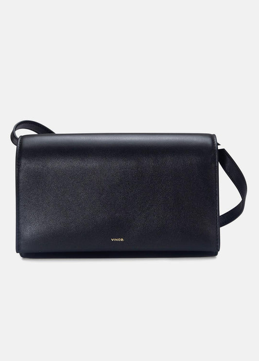 Leather Crossbody Wallet in Handbags BLACK | VINCE Women