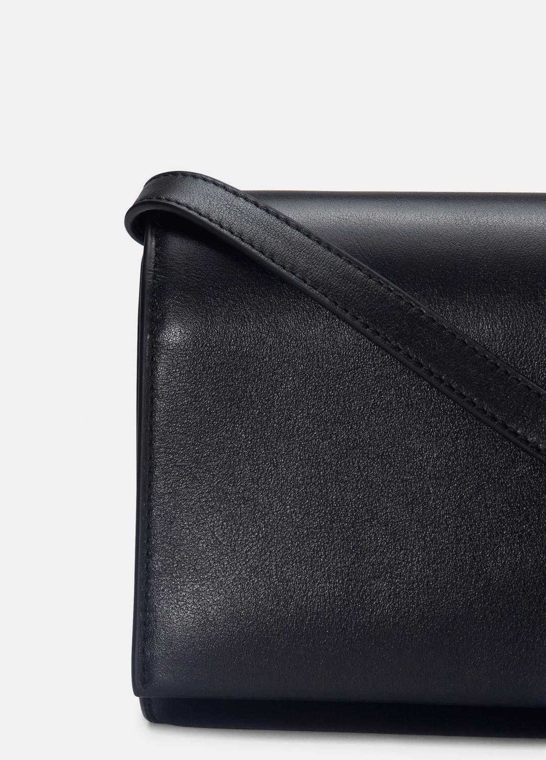 Leather Crossbody Wallet in Handbags BLACK | VINCE Women