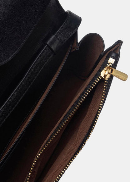 Leather Crossbody Wallet in Handbags BLACK | VINCE Women