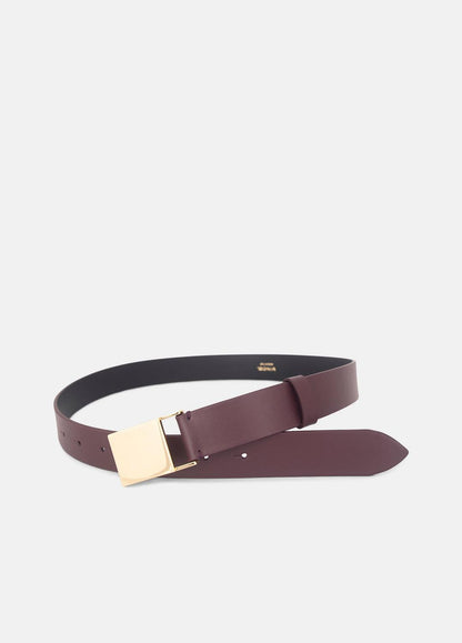 Women's 30mm Plaque Leather Belt in Belts FIG | VINCE Women