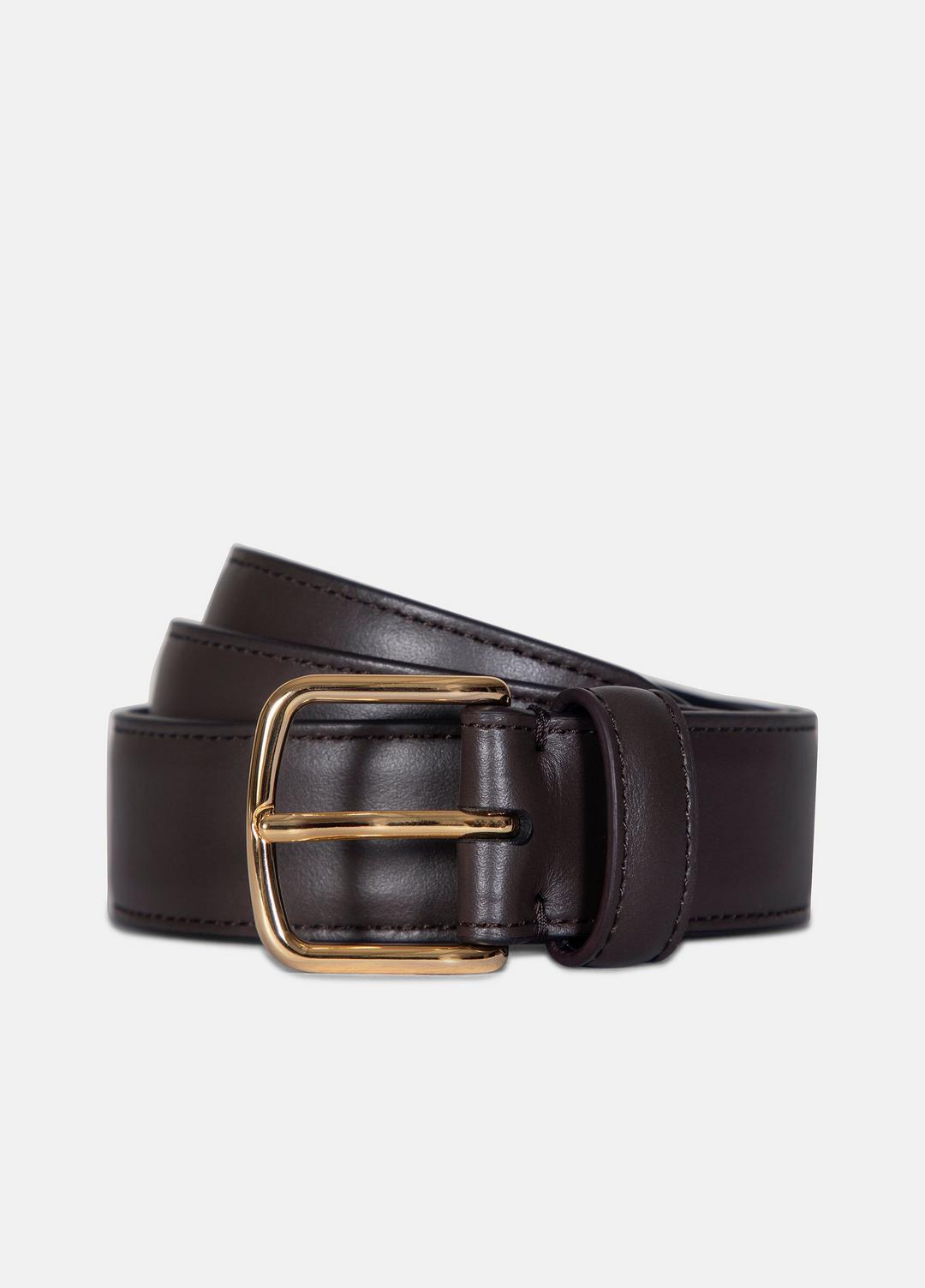 Women’s 32mm Stitched Leather Belt in Belts CACAO BROWN | VINCE Women