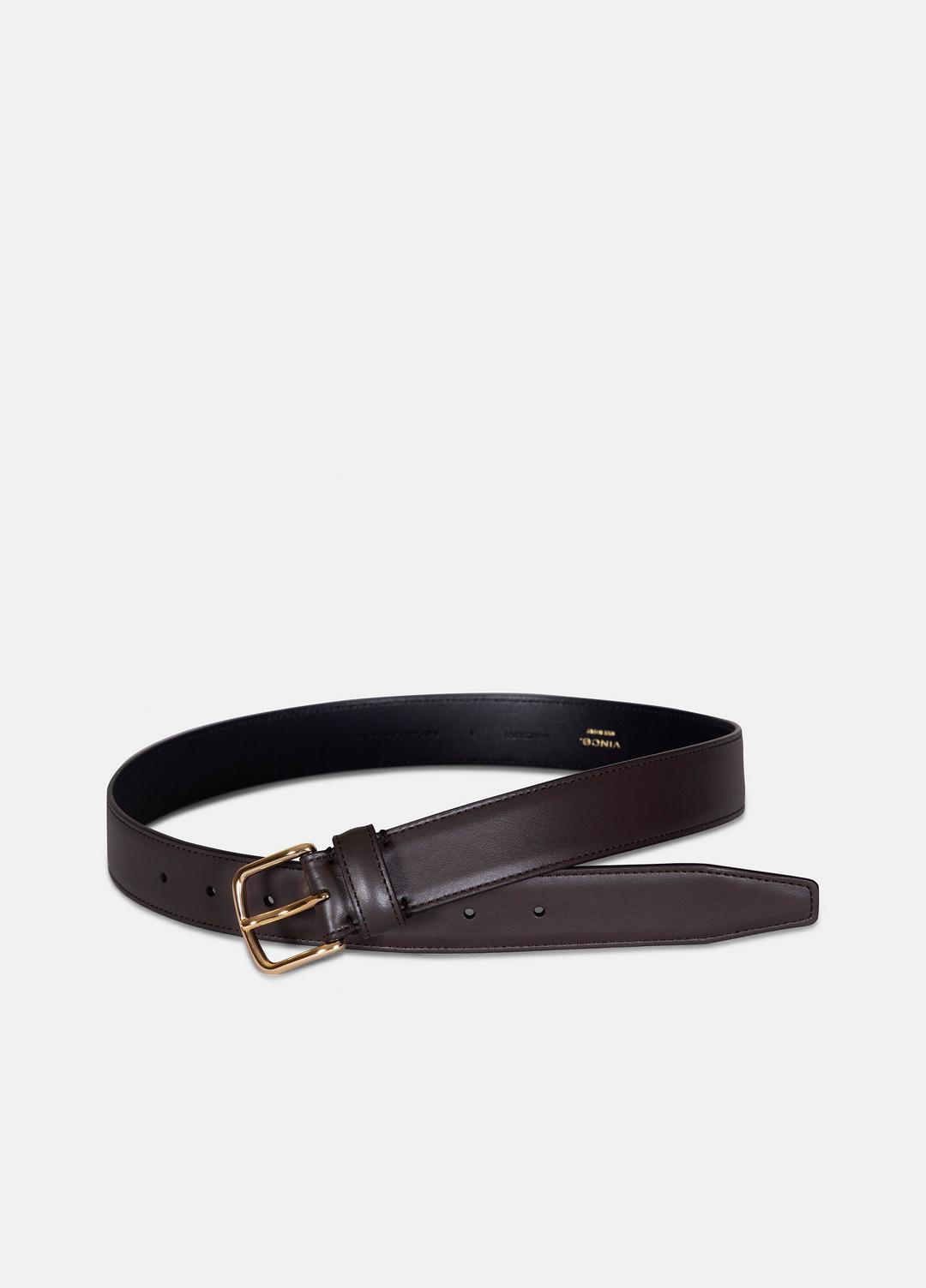 Women’s 32mm Stitched Leather Belt in Belts CACAO BROWN | VINCE Women