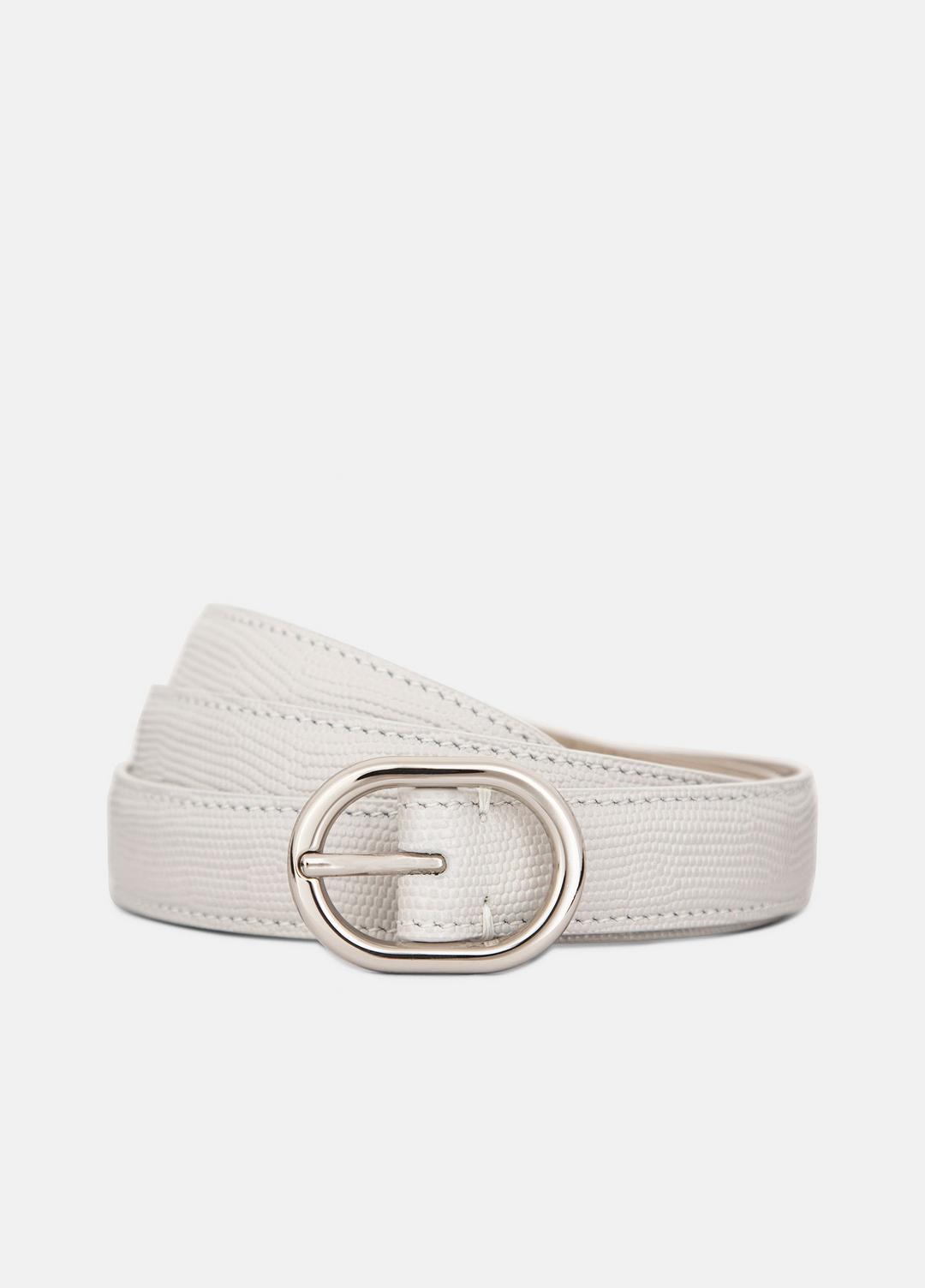Women’s 20mm Stitched Lizard-Embossed Leather Belt in Belts HORCHATA | VINCE Women