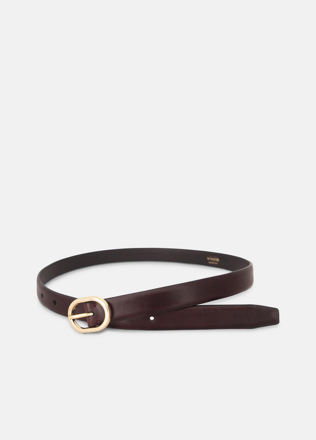 Women's 20mm Spazzolato Leather Belt in Belts BORDEAUX | VINCE Women