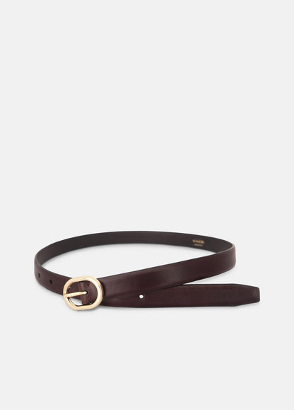 Women's 20mm Spazzolato Leather Belt in Belts BORDEAUX | VINCE Women