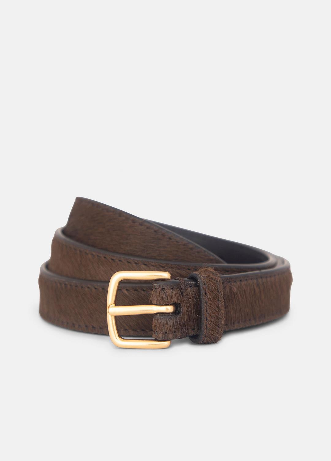 Women's 20mm Calf Hair Belt in Belts CACAO BROWN | VINCE Women